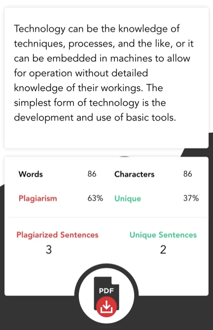 screenshot of Plagiarism Detector